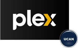 Logo de Plex con sticker de UCAN