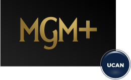 Logo de MGM+ con sticker de UCAN